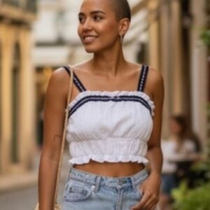 White and Black Women's Top